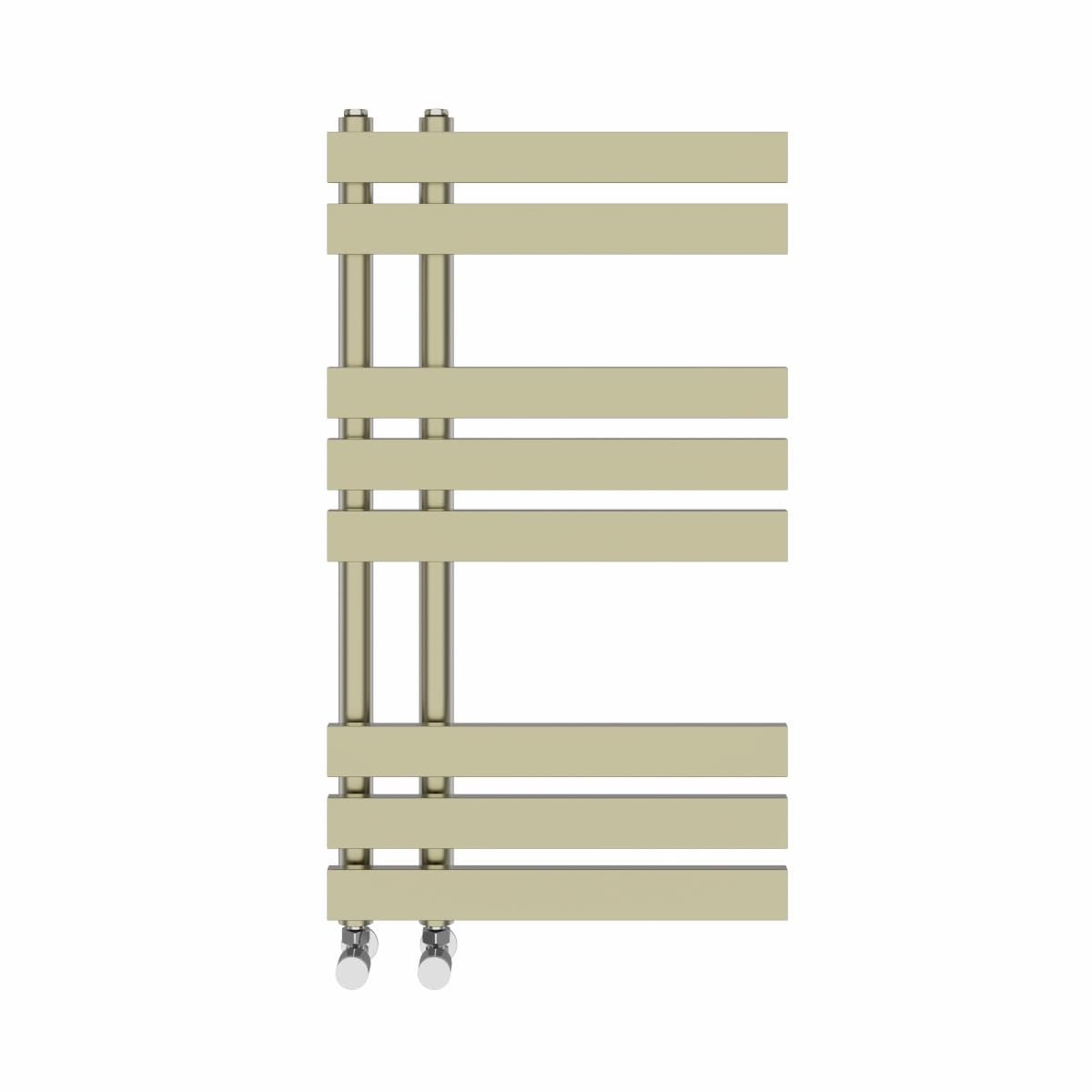 Nrg Brushed Brass Heated Towel Rail Radiator Designer Bathroom Central Heating Warmer Rad Ladder Heater 800 X 450Mm