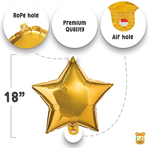 Image of ITAF Set of 35 Pcs Happy Birthday / Baby Welcome / 1st First Birthday Foil Balloons Theme Decoration Kit For Girls ,Boys ,Kids - 1 Happy Birthday Rainbow Cake Foil Balloon , 2 Gold Star Foil Balloons , 2 Printed Happy Birthday Round Foil Balloons , 15 Gold , 15 White Metallic Balloons
