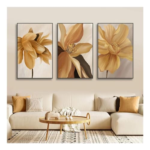 Images murales imprimées fleurs jaunes décoration intérieure salon moderne