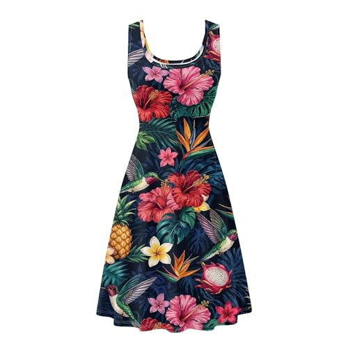 Image of TOADDITDO Womens Summer Sleeveless Tank Dress with 2 Side Pockets XS-4XL Plus Size