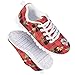 Red Ugly Christmas Buffalo Plaid Print Kid Girls Running Sports Sneakers Cute Casual Walking Shoes with White Outsole Tennis Shoes