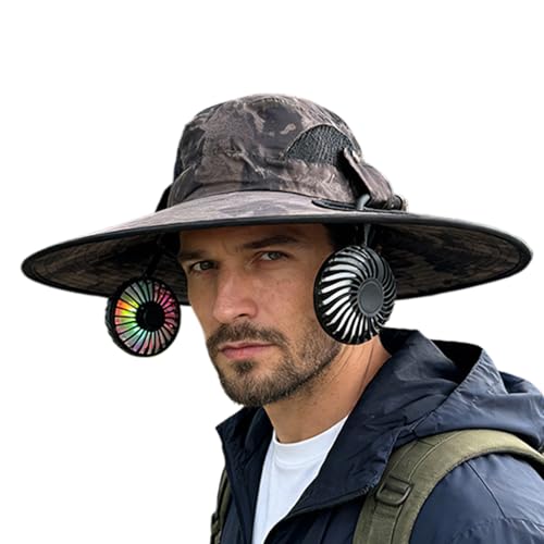 Tanxemery Chapeau avec Ventilateur - Casquette étanche Portable rafraîchissante,Casquette de Baseball avec Ventilateur,pour Hommes, Femmes, pêche, Camping,...