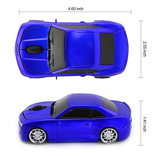 Firstmemory Wireless Car Mouse 2.4G Wireless Sport Car Shaped Mouse Cool Optical Mouse Novelty Cordless Mice 1600 Dpi For Pc Desktop Mac Laptop (Blue) #TOP2