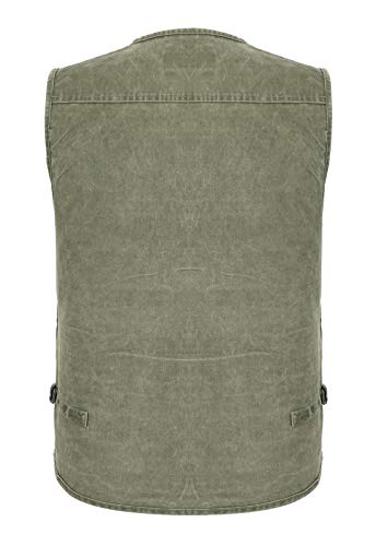 Spanye Men's Casual Vest Outdoor Photo Fishing Travel Vest 16 Pockets Sleeveless Jacket Waistcoat Green-2Xl #TOP2