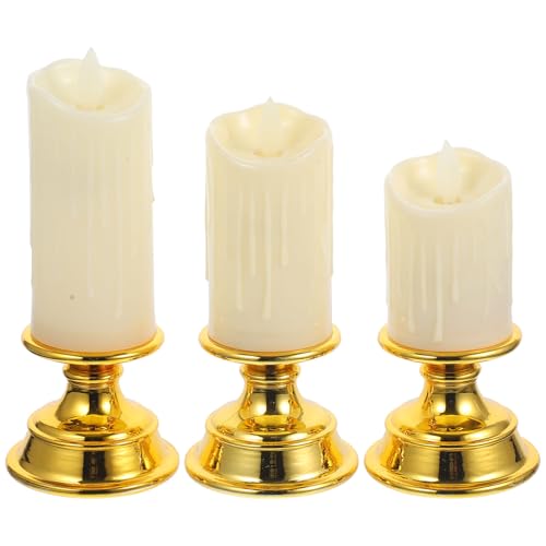 Velas LED doradas vintage sin llama para centros de mesa comedor y cenas románticas de san valentín