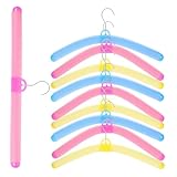 BESPORTBLE 12 Stück Teiliges Bunte Kunststoff kleiderbügel Flexibel Biegsam rutschfest für Erwachsene und Vielseitig für Kleidungsgeschäfte und Zuhause Weiche Schwammoberfläche Platzsparend