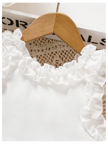 GORGLITTER Girl's Sleeveless Tees Crop Tops Round Neck Ribbed Knit Cute Tank Top3