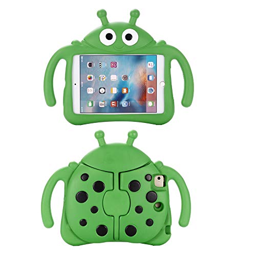 Tading Kids Case for Apple iPad Mini 5/4/3/2/1 7.9 inch Only, Kids Proof Lightweight EVA Foam Stand Cover for iPad Mini, Mini 5 (2019), Mini 4, iPad Mini 3rd Generation, Mini 2 Tablet - Beetle, Green