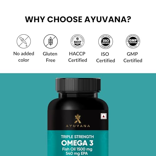 Image of Triple Strength Omega 3 Fish Oil 1500 mg with 540 mg EPA & 360 mg DHA | Supports Heart, Joint, Bone & Skin Health | For Men and Women | 60 Softgels