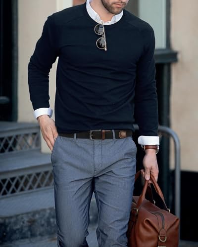 Image of CHAOREN Stretch Belt for Men - Elastic Belt for Golf & Casual Wear