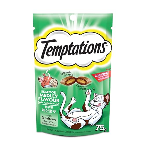 Temptation Seafood Mix Cat Treats 75g Cat Treats Crispy Outside Soft Inside Treat