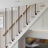 Hardware Geländer Loft Wasserrohr Geländer Schmiedeeisen Bodenmontage Handlauf mit Installationsset Handläufe innen Dachbodentreppen 0,3 m 1,2 m Sicherheitsstützstangen Schwarz/Weiß
