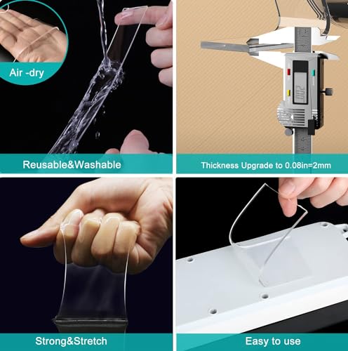 MOMENT 2 Meter Double Sided Tape, Clear Strong Adhesive Waterproof Heavy Duty Nano Mounting Adhesive Tape, Removable Two Sided Double Stick Strips for Wall Picture Hanging [2m x3cm x2mm]