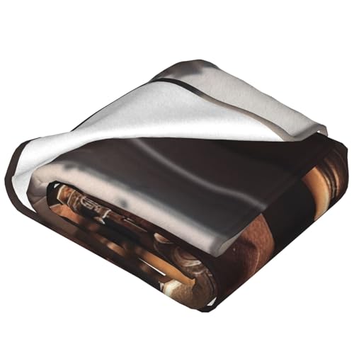 Couverture flanelle en microfibre douce et finitions imprimées