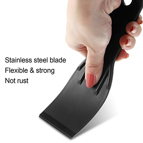 5 Pieces Plastic Putty Knife Set Flexible Paint Scrapers Tool For Spackling, Patching, Decals, Wallpaper, Baking, Wall, Car Putty And Painting (Black, Size Set 2) #TOP5