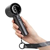 JISULIFE Portable Handheld Fan,Speed(1-100) Adjustable Turbo Mini Fan,5000mAh Battery Rechargeable Personal Fan with Metal Body,Digital Display,For Women Men Travel/Camping/Outdoor-Grey