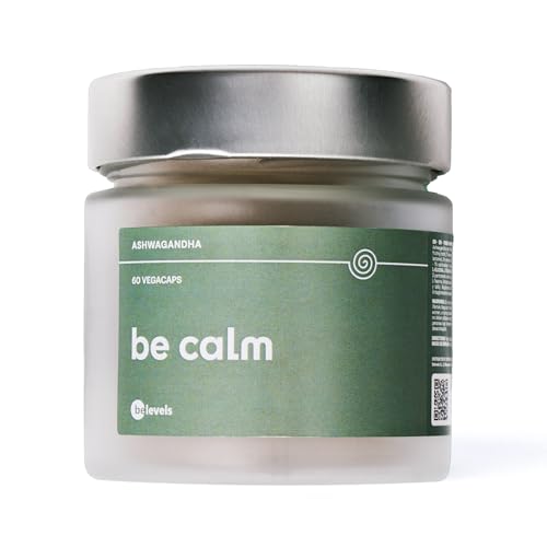Ashwagandha y Magnesio Soporte para el Cortisol + Vitamina B6 + Ginkgo Biloba + Reishi + L-Teanina - Suplemento Natural para Promover Bienestar General - 60 Cápsulas Veganas | be calm - be levels