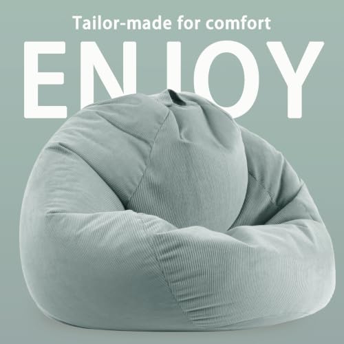 Image of ENBAOHUI Kids Memory Foam Bean Bag Chairs for Teens with Filling Boy Girl Kid Toddler Sofa Comfoy Chair Seagreen