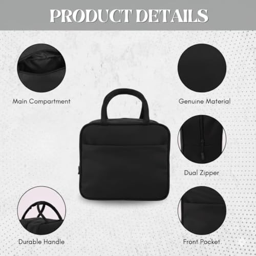 Image of Insulated Lunch Bag for Office, School, Men, Women, Hot & Cold Lunch Box, Tiffin Pouch (Black Bag)