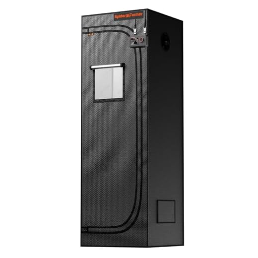 Spider Farmer Growzelt 60x60x180cm, Indoor Grow Tent Kultivation Zelt, hergestellt aus hochreflektierendem Mylar mit Beobachtungsfenster und abnehmbarem Boden Tablett, für SF1000/SF1000D