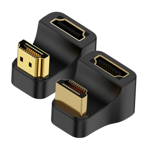 CLISPEED 2pcs Khz U-shaped Right Angle Video Connector Adapter Hdtv Male to Female Projector Monitor Converter for Laptop Tv Display with Wide Compatibility and Easy Installation