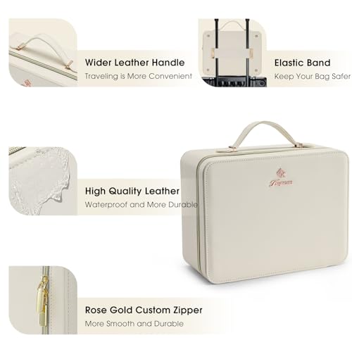 Faquenc Leather Makeup Case with LED Light