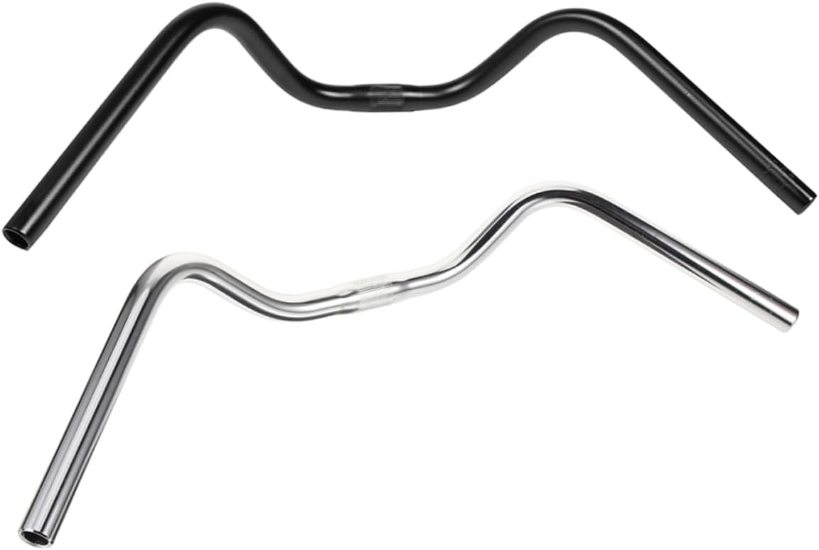 BESTonZON 2pcs U-shaped Bike Handlebar Stainless Steel Retro Cycling Accessory for Outdoor Mountain Comfortable Silver Finish