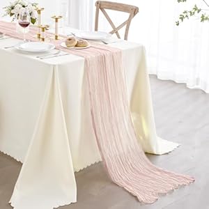 Nialnant light pink gauze table runners10ft cheesecloth table runner for wedding bridal showerholiday birthday partyeaster table decoration  urban country home decor