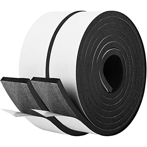 Image of Kikerike Self Adhesive Foam Tape Weatherstrip 2In x 1 /4In x 13Ft High Density Foam Insulation Strips Seal Weather Stripping with Strong Adhesive for Door and Window Sound Isolation Soundproofing