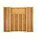 Produktbild GMMH Besteckkasten aus Bambus LBH ca. 37 x 26 x 5 cm Besteckeinsatz ausziehbar mit 5 bis 7 Fächern als Schubladeneinsatz und Küchenorganizer pflegeleichte Besteckeinlage für alle Schubladen