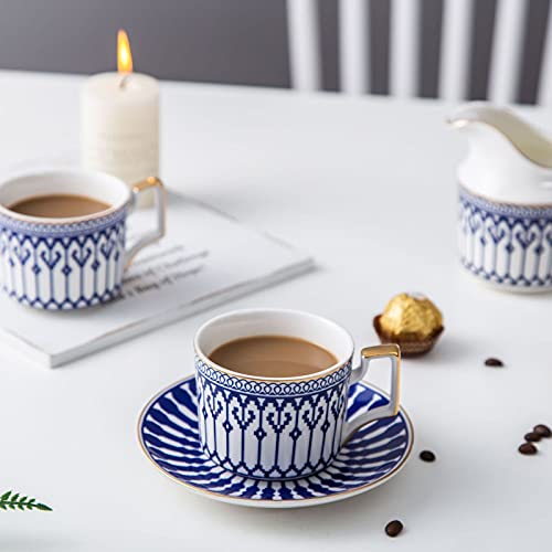 KEERBIGU 11-teiliges Keramik-Teeservice, Schloss-Kaffeetasse und Untertasse, Keramik-Kaffeeservice mit Teekanne, Zuckerdose, 11-teilig 5 KEERBIGU 11-teiliges Keramik-Teeservice, Schloss-Kaffeetasse und Untertasse, Keramik-Kaffeeservice mit Teekanne, Zuckerdose, 11-teilig