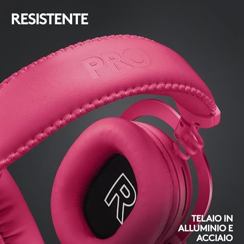PRO X 2 LIGHTSPEED Cuffie gaming wireless, Microfono a braccio rimovibile,Driver Grafene 50mm,DTS:Headphone X 2.0-Surround 7.1, Bluetooth/USB/3,5mm Aux, PC,PS5,PS4, Nintendo Switch,Magenta - Cuffia gaming - Immagine 7