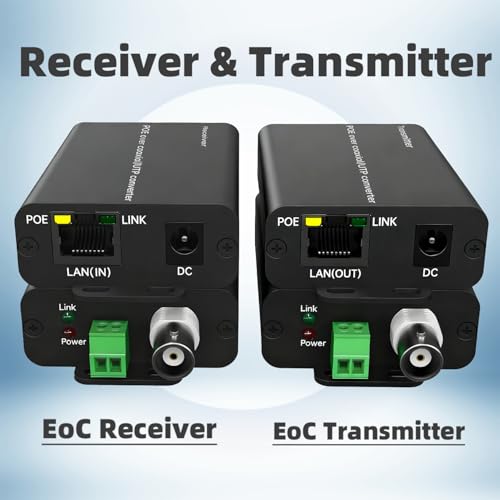 POE Over Coax Converter BNC to Ethernet IP Extender EOC, 3280ft(1000m) Power & Data Transmission Over RG59 Coaxial Cable for Analog to IP CCTV Security Surveillance System Upgrade 2 in1 BNC+Twist Pair by CubQuantnestars - Image 2