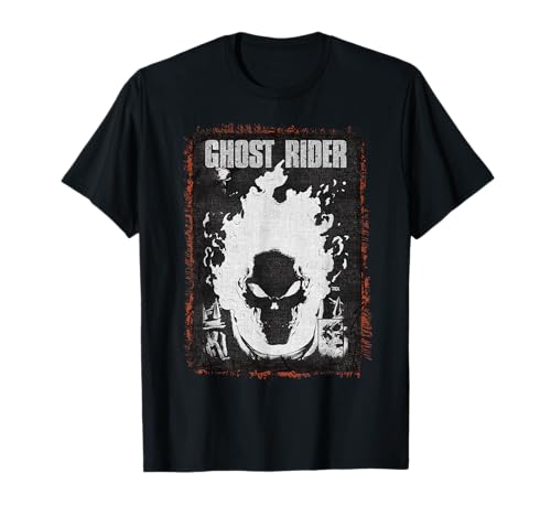 Marvel Ghost Rider Dark Distressed Poster T-Shirt