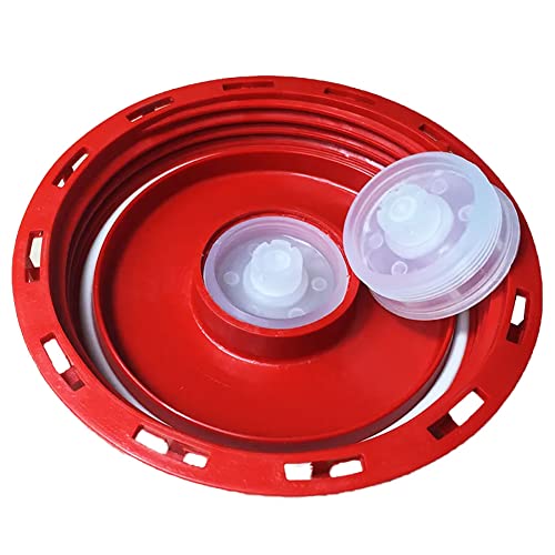 IBC Tote Lid Cover IBC Tote Lid Cap 163mm IBC Tank Water Liquid Tank Cap with Vent Hole for Chemical, Food, Industries Storage 275-330 Gallon Plastic Drum (Red)