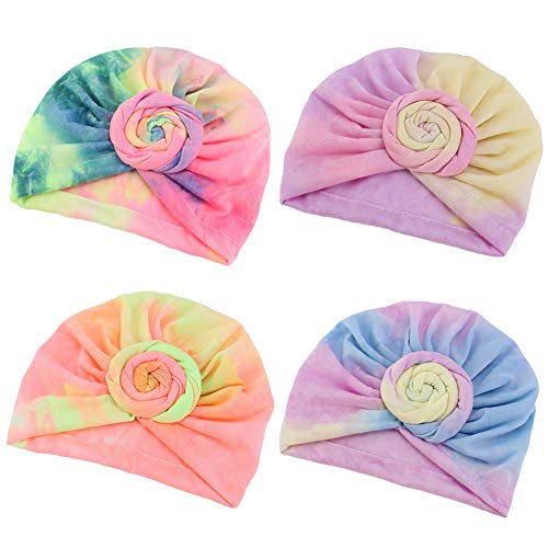 Turbante de bebé Mytobang, turbante de microfibra teñido, turbante mágico envuelto, lindo turbante de bebé, turbante de algodón suave para niñas adultas rosa