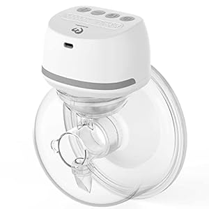 Bellababy Wearable Breast Pump Hands Free Low Noise, Breastfeeding Electric Breast Pump Comes with 24mm Flanges, 4 Modes & 6 Levels Suction, 1PC Gray