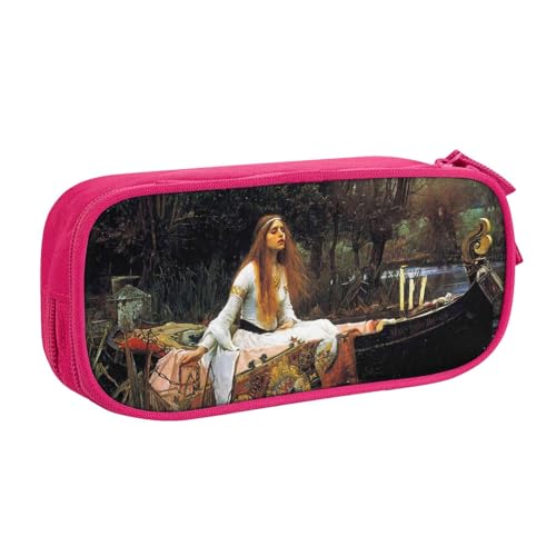 John William Waterhouse (シャーロットの女性)ペンケース 筆箱 文具ケース おしゃれ 筆袋 鉛筆ケース 鉛筆のサック 中高校生 軽量 収納バッグ 学生 子供 誕生日 入学ギフト 大容量 ダブルレイヤーPink