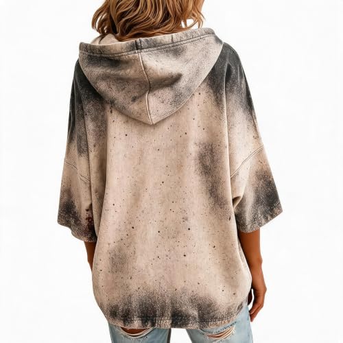 Halloween Hoodie for Women Hooded 3/4 Sleeve Graphic Oversized Sweatshirts - image 2