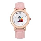 Orologio da polso da donna con stampa arcobaleno e furetto tie dye, elegante, analogico, al quarzo, cinturino in pelle, Stile:, regular, Cinturino