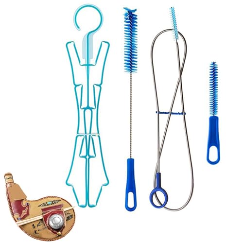 Kit de limpieza de bolsas de hidratación, juego de cepillos de depósito de agua, limpiador de cerdas flexibles, marco de secado, herramientas de limpieza de acero inoxidable con cepillo largo, kit