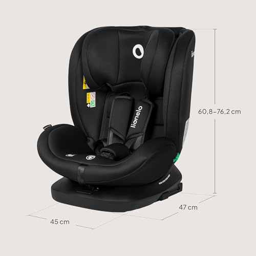 LIONELO Bastiaan i-Size Assento de Carro Giratório de 360° para Crianças de 0 a 36 kg e de 40 a 150 cm, Instalação Frente e Costas para a Estrada, ISOFIX Correia TopTether