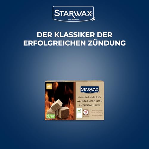 STARWAX - Anzündwürfel - Brenndauer bis 10 min - Saubere und geruchsfreie Schnellzündung - Beeinträchtigen Nicht den Geschmack der Speisen - PEFC - Set à 64 Würfel