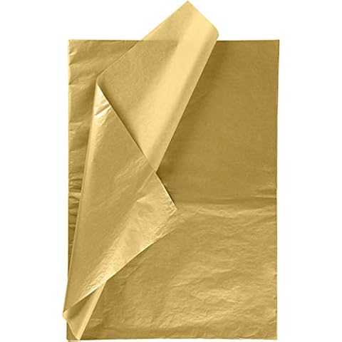 RUSPEPA Gift Wrapping Tissue Paper - Metallic Gold Tissue Paper for DIY Crafts,Pack Bags - 19.5 x 27.5 inches -25 Sheets Cover