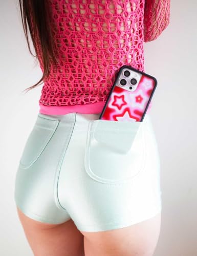 Image of Wildflower Cases - Compatible with iPhone 16 Pro Max | Protective Black Bumper, 6.5ft Drop Test Certified, Women Owned Small Business | Red Pink White Space Aesthetic Cute Trendy | Red Dream Star