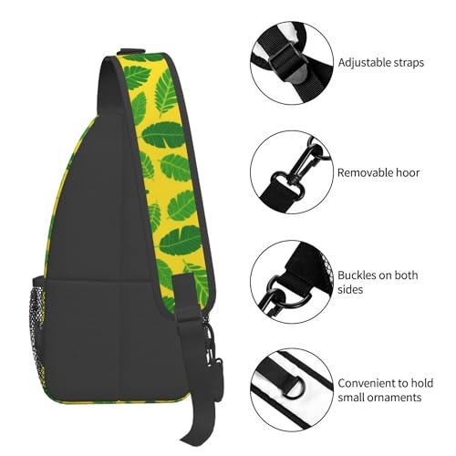Morrales de tipo sling liviano ultraligero con estampado hoja banana miniatura 5