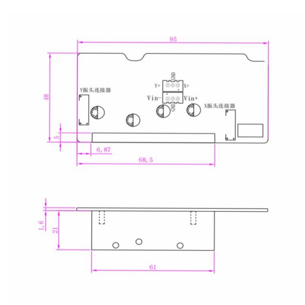 Galvo Spiegel DIY Galvanometer simulierte Gravur 20 kHz 450 nm 20 W Lasergalvanometer 8-10 mm Spot