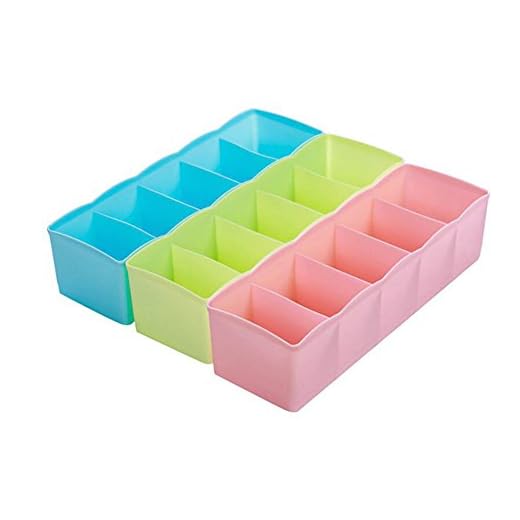 Demarkt Caja de Almacenaje Compartimentos Organizador Ropa Interior Calcetines Corbatas Cinturones Caja de Almacenamiento Compartimiento de Corbata 3PCS