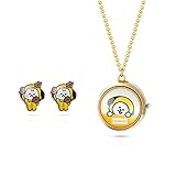 BTS Earring with Pocket Watch BTS BT/21 JIMIN CHIMMY Cartoon Character Necklace Kpop BTS Ear Stud...