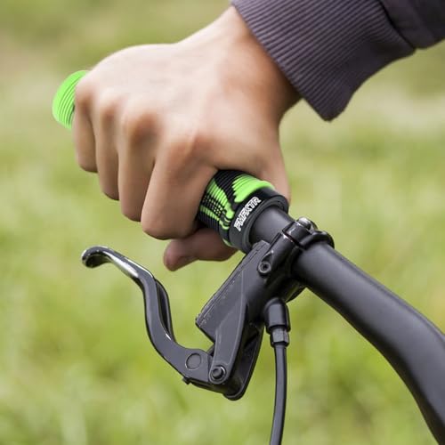 1 Paar Bike Lenker Griffe,Fahrradgriffe,rutschfeste Gummi Fahrrad Griff Griff mit Aluminium Lock,22mm Dämpfung Bike Handgriff,Ergonomisch Griffe Fahrradzubehör für Fahrrad MTB BMX (Grün)